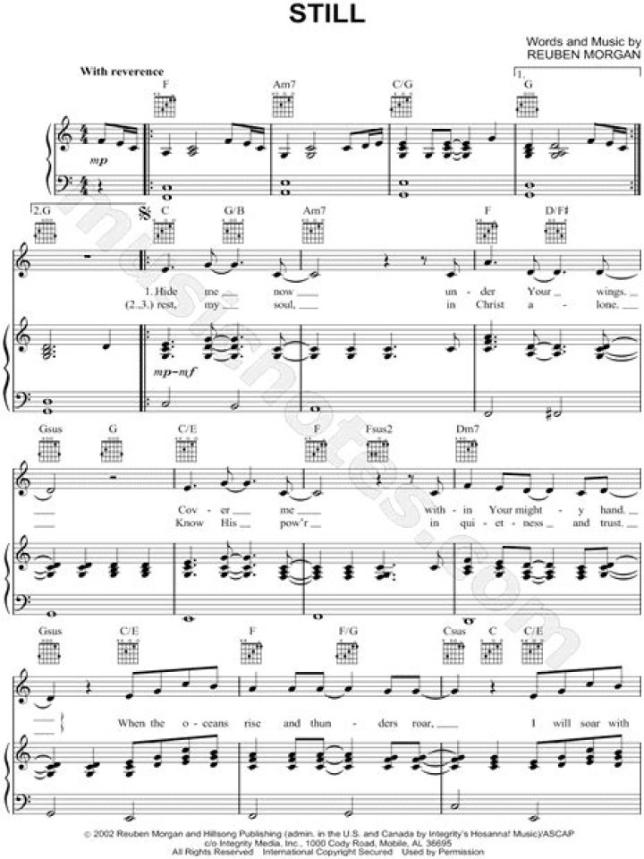Still Hillsong Music Sheet PDF for Free Download