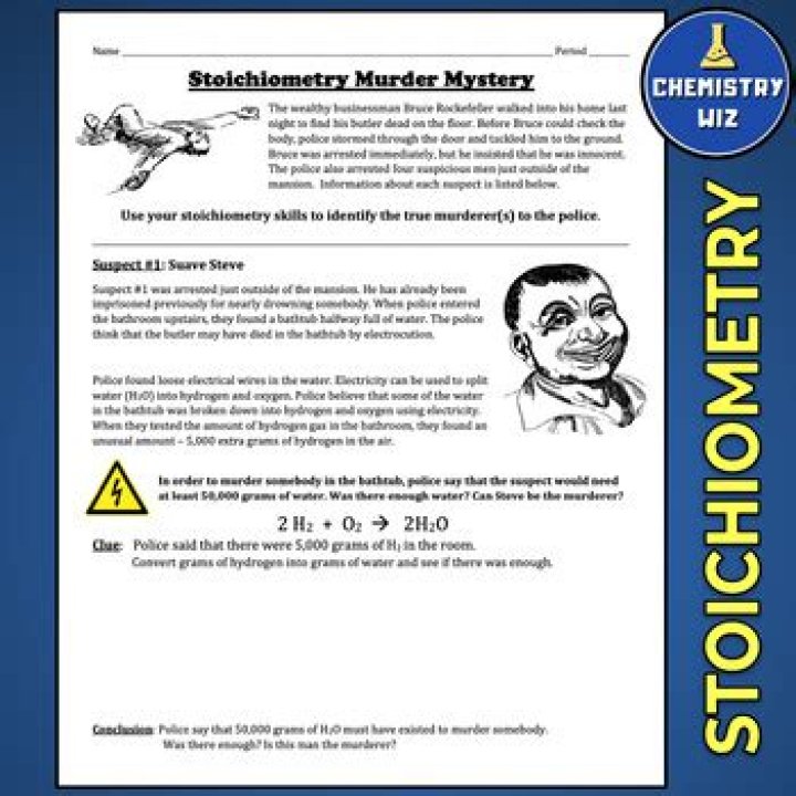 Stoichiometry Murder Mystery Answer Key PDF – Solve the Chemical Crime