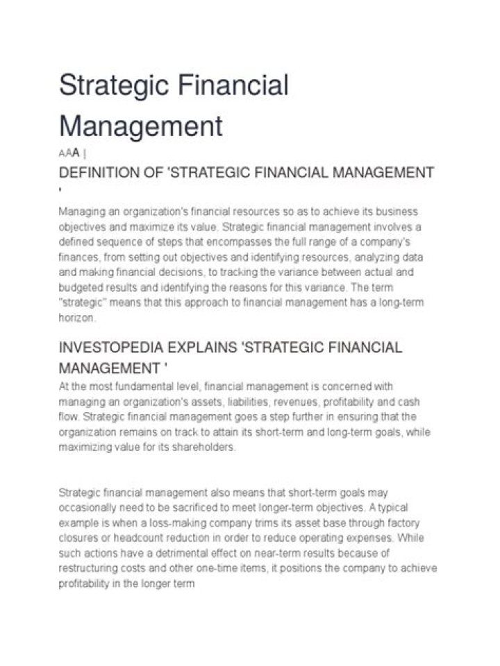Strategic Financial Management: Free PDF Guide for Effective Planning