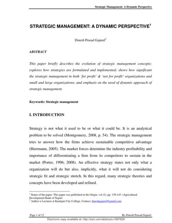 Strategic Management: A Dynamic Perspective in PDF Format
