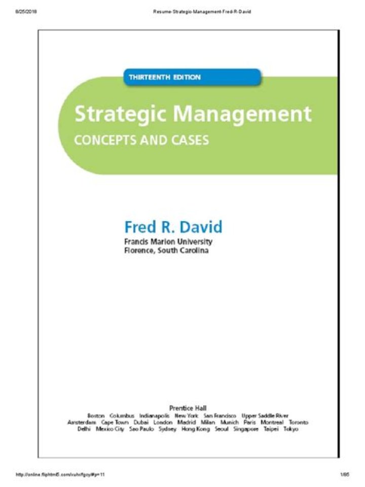 Strategic Management by Fred R. David: Essential PDF Guide