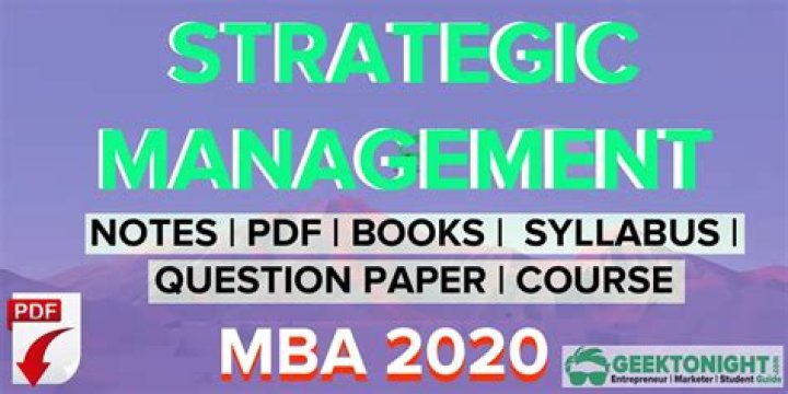 Essential Strategic Management Notes for MBA Students – Free PDF Guide