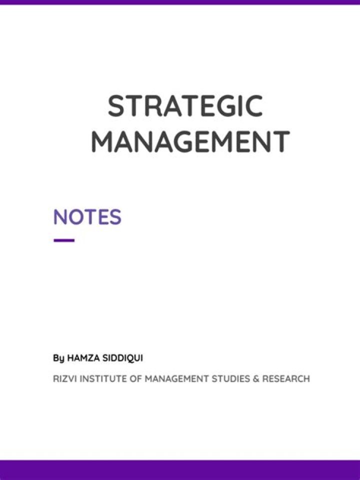 Strategic Management Notes PDF: Key Insights for Leaders