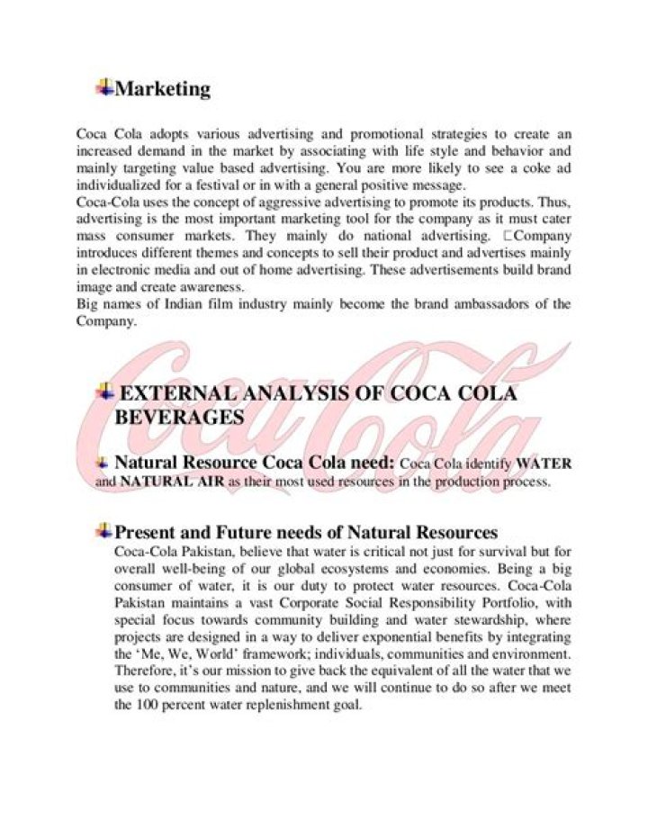 Strategic Management of Coca-Cola: Insights from the Company PDF