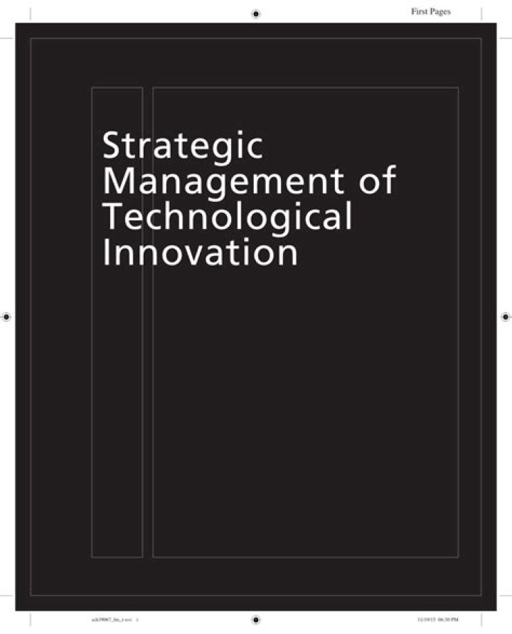 Strategic Management of Technological Innovation: 6th Edition PDF Guide