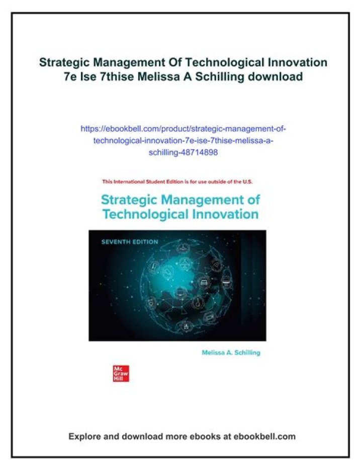 Strategic Management of Technological Innovation: PDF Download for Leaders
