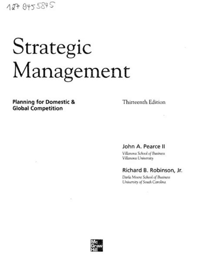 Strategic Management Pearce Robinson: The Essential PDF Guide