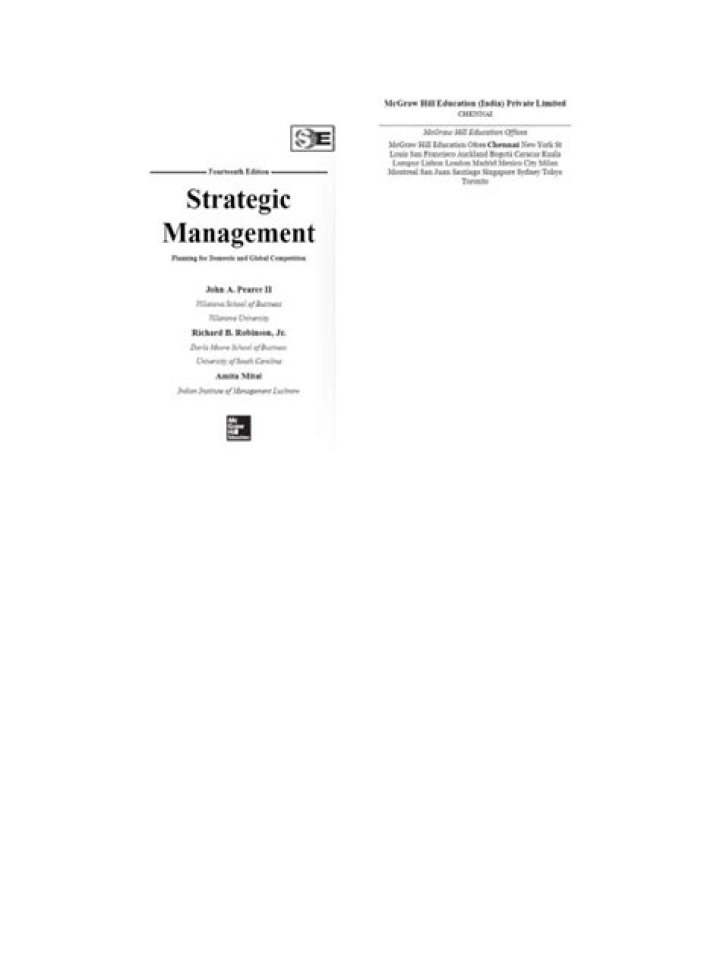 Strategic Management Planning for Domestic and Global Competition: Expert PDF Guide