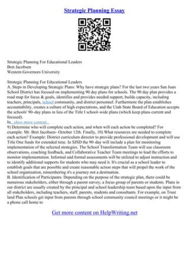 Master Strategic Planning: Comprehensive Essay PDF Guide