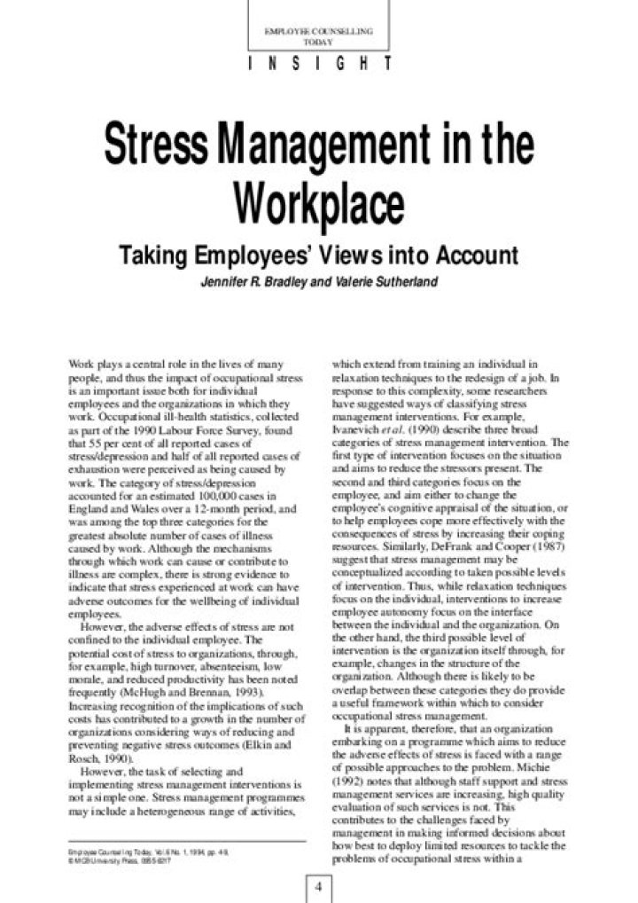 Stress Management in the Workplace: Essential PDF Guide