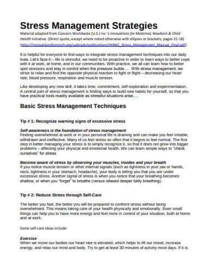 Proven Stress Management Interventions PDF: Quick, Practical Tools