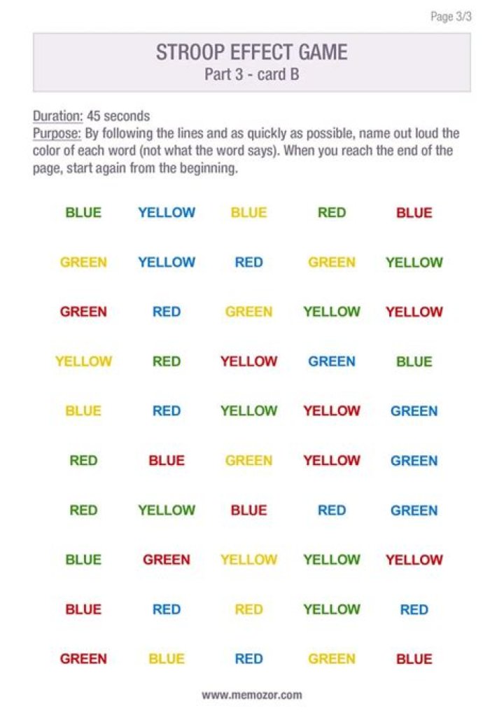 Stroop Effect Test PDF: Free Cognitive Psychology Assessment