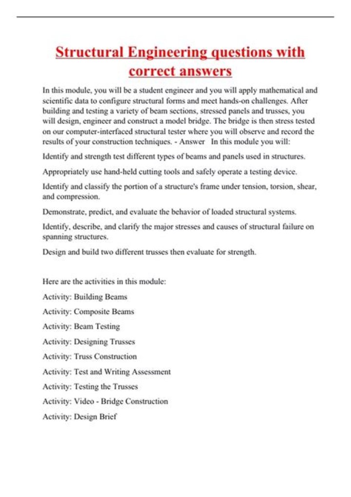 Structural Engineering Questions and Answers PDF: Expert Guide