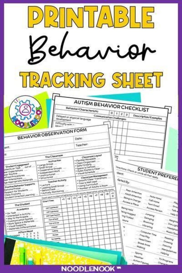 Student Behavior Tracking Sheet PDF for Schools