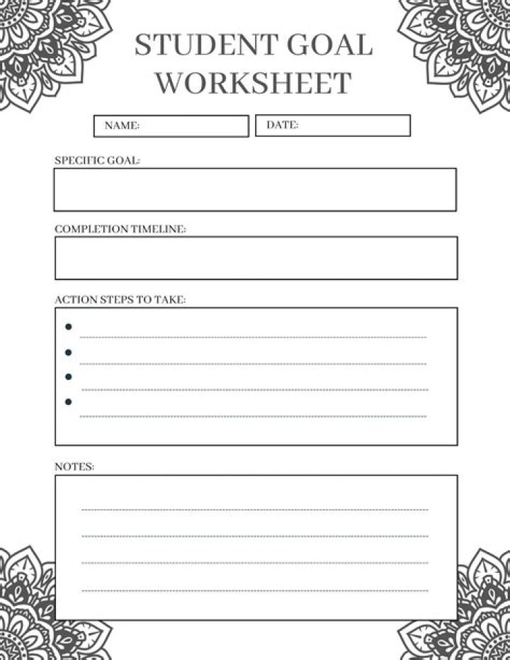 Student Goals Worksheet PDF – Boost Your Study Success
