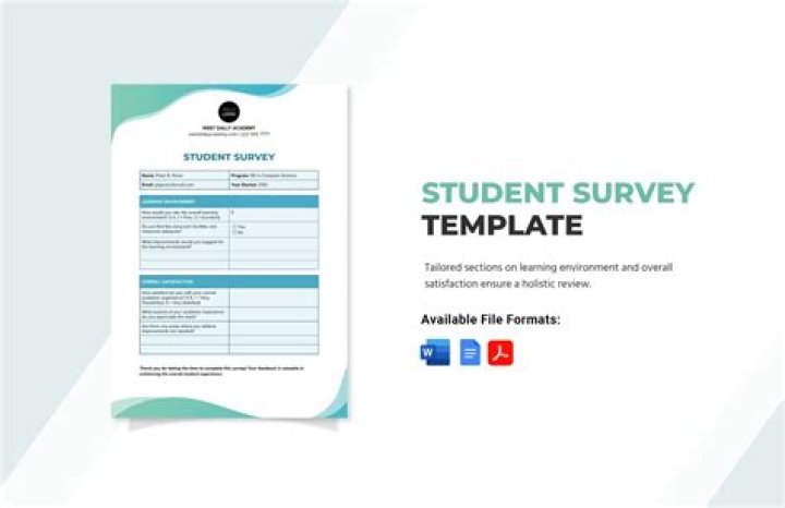 Student Mental Health Survey Template PDF with Key Questions