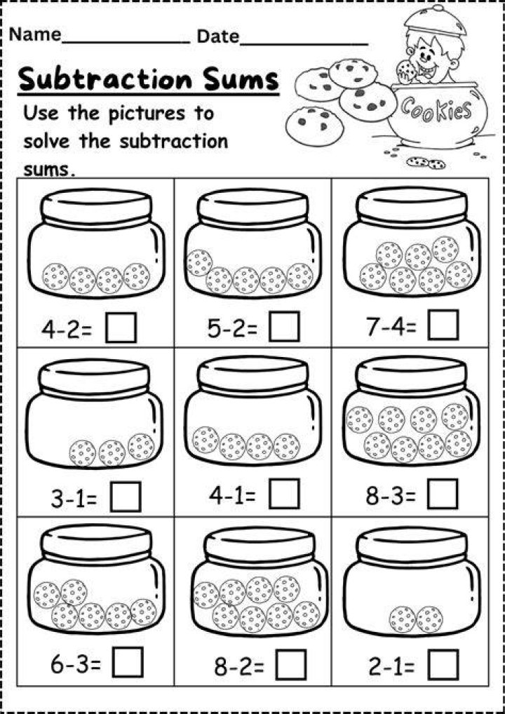 Free Subtraction Worksheets for Kindergarten PDF – Instant Download