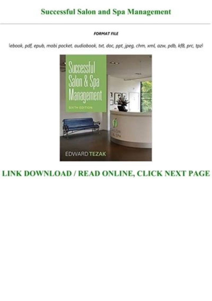 Successful Salon and Spa Management: Ultimate PDF Guide