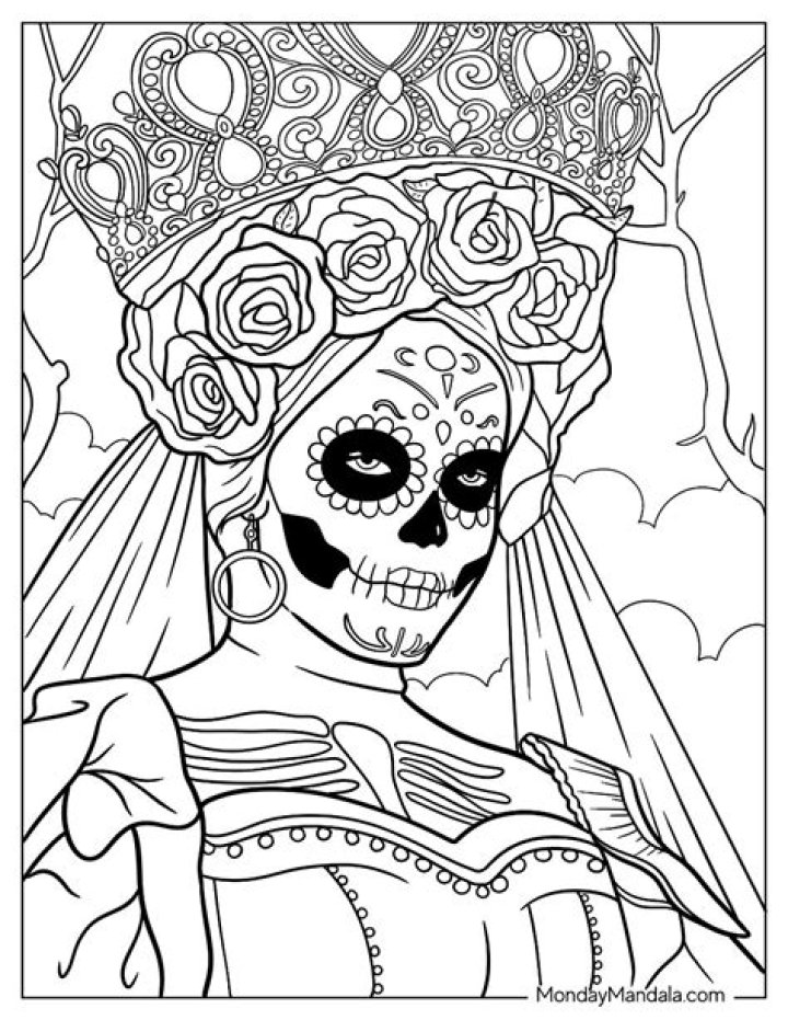 Sugar Skull Coloring Sheets PDF – Free Printable Designs