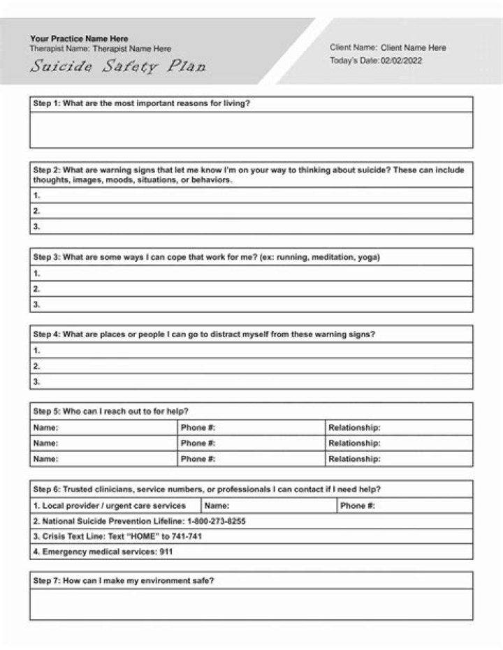 Download Free Suicide Safety Plan PDF for Immediate Help