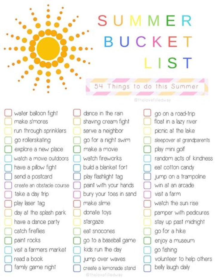 Summer Bucket List PDF: Complete Your Dream Summer Goals