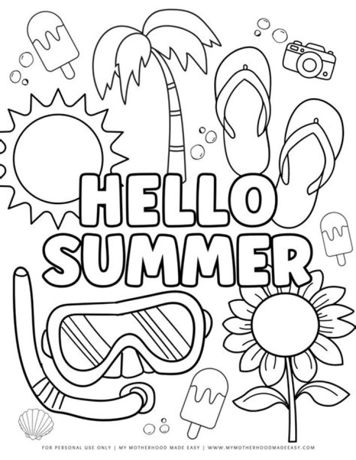 Free Summer Coloring Sheet PDF – Printable Fun for Kids & Adults