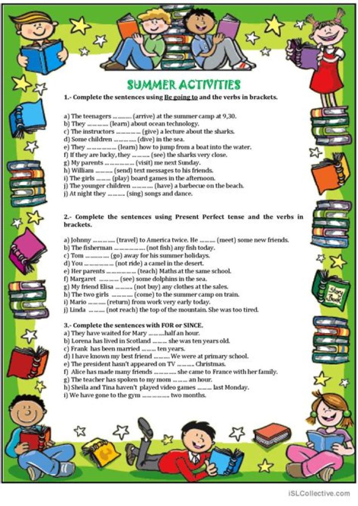 Summer English Worksheets PDF: Free Printable Activities for Kids