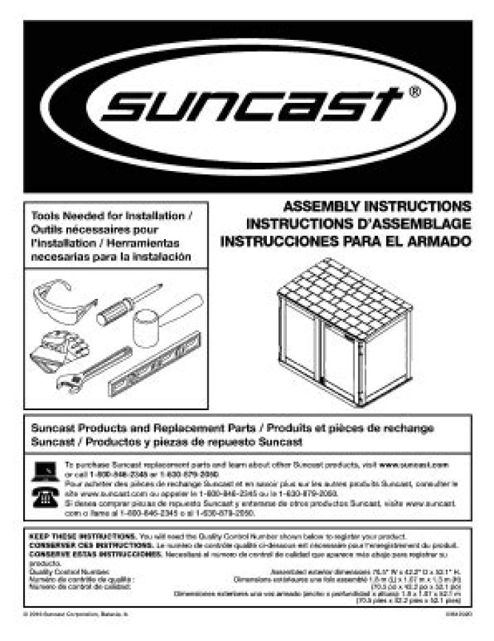 Suncast Replacement Parts List PDF – Easy Access to Genuine Parts