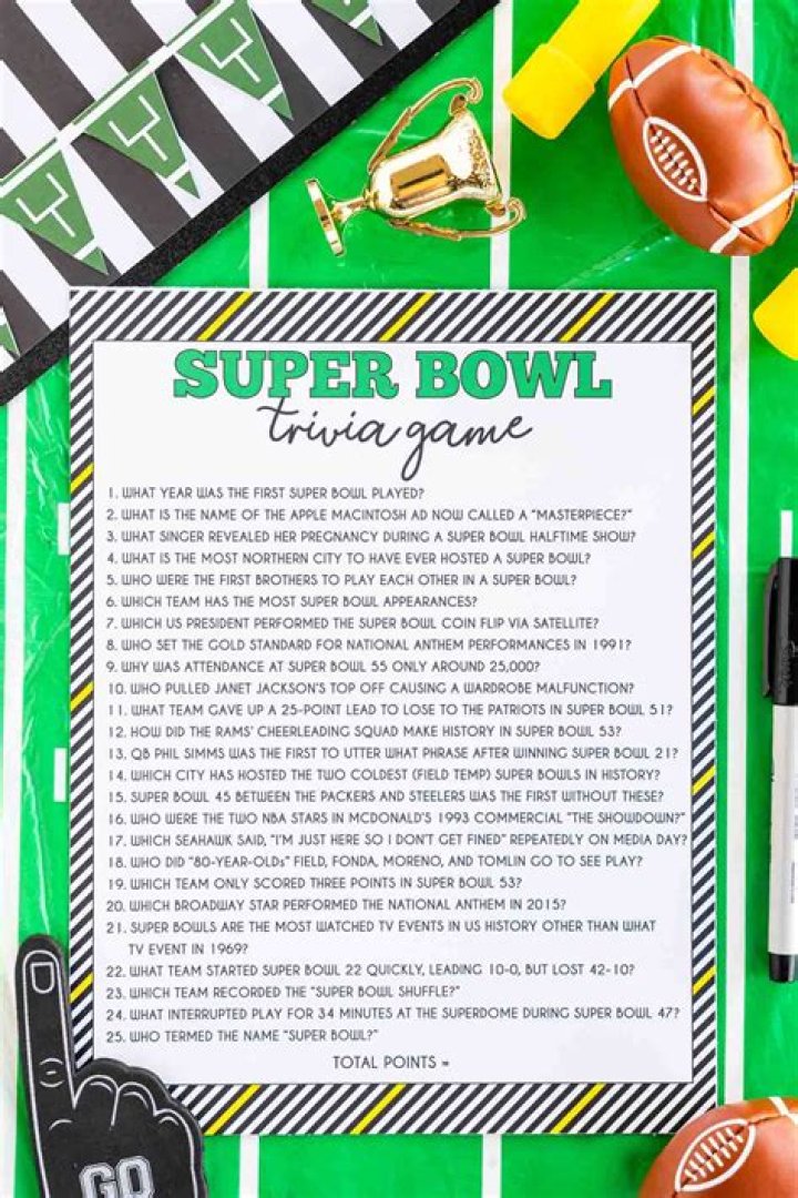 Super Bowl Trivia Questions & Answers Printable PDF – Fun & Printable
