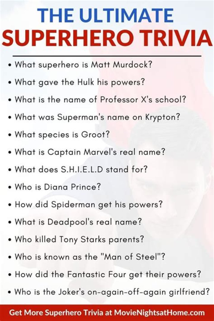 Superhero Trivia Quiz PDF: Fun Questions & Answers to Test Your Knowledge