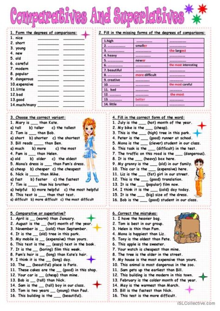 Superlatives Worksheet PDF: Perfect for Math & Language Practice
