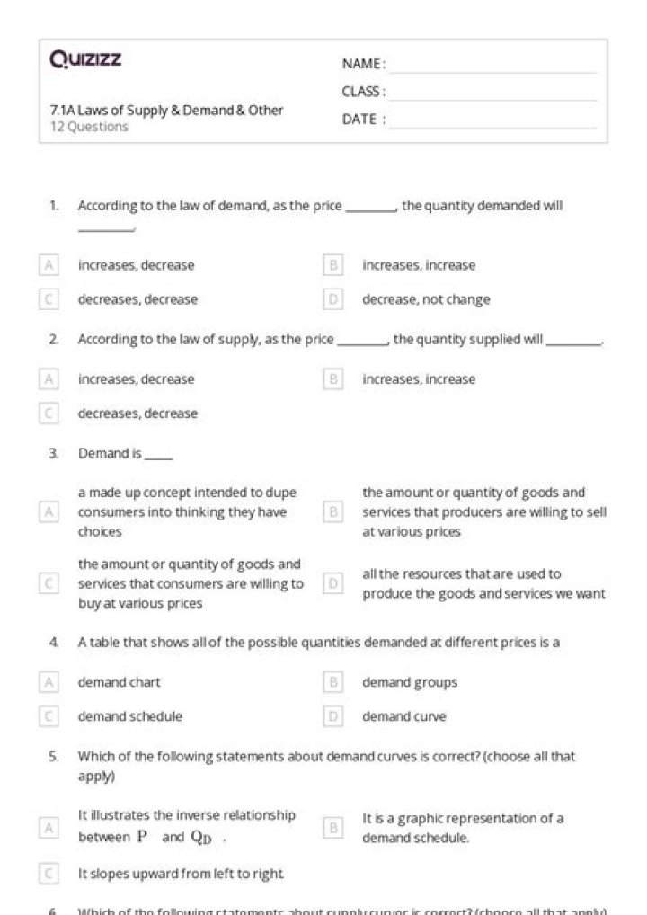 Supply and Demand Test Questions & Answers PDF – Instant Study Guide