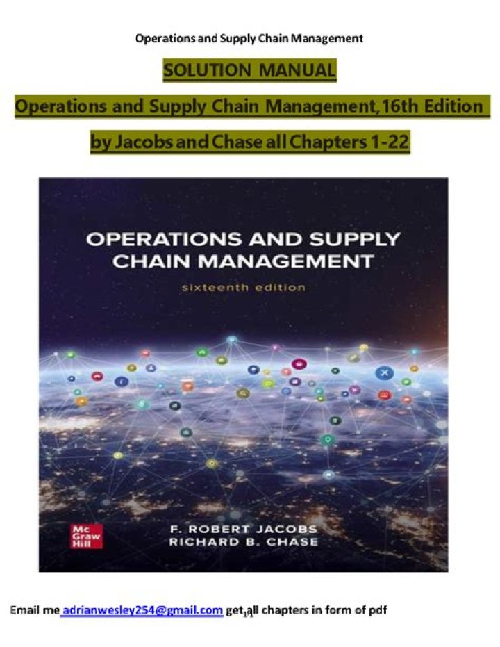 Supply Chain Management Solution Manual PDF – Expert Guide