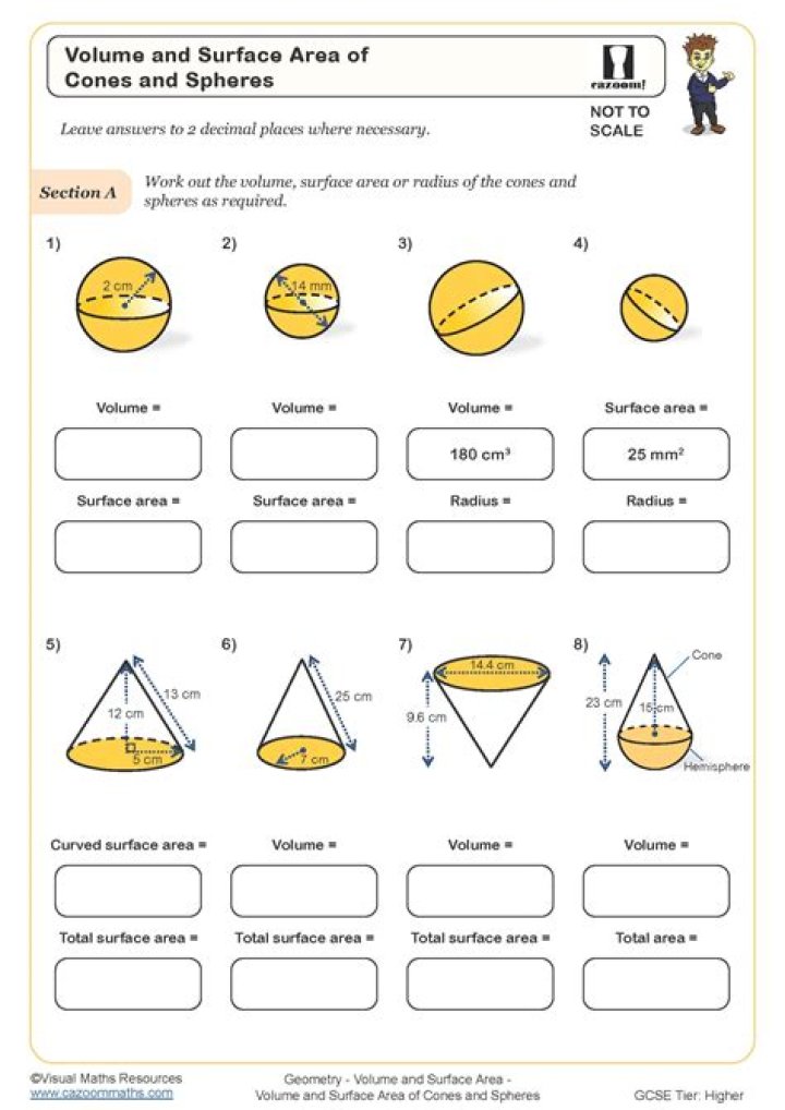 Class 10 Surface Area and Volume Worksheet PDF for Practice