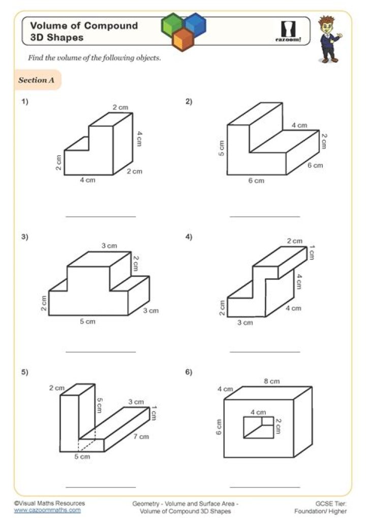 Master Surface Area & Volume with Composite Figures Worksheet PDF