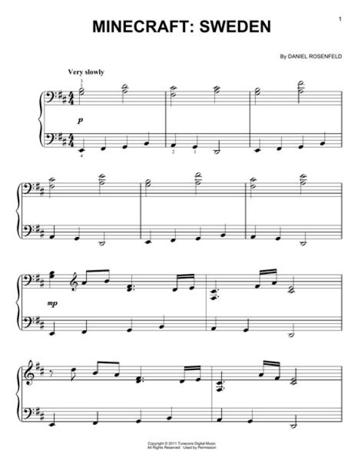 Sweden Minecraft Piano Sheet Music PDF – Play Like a Pro