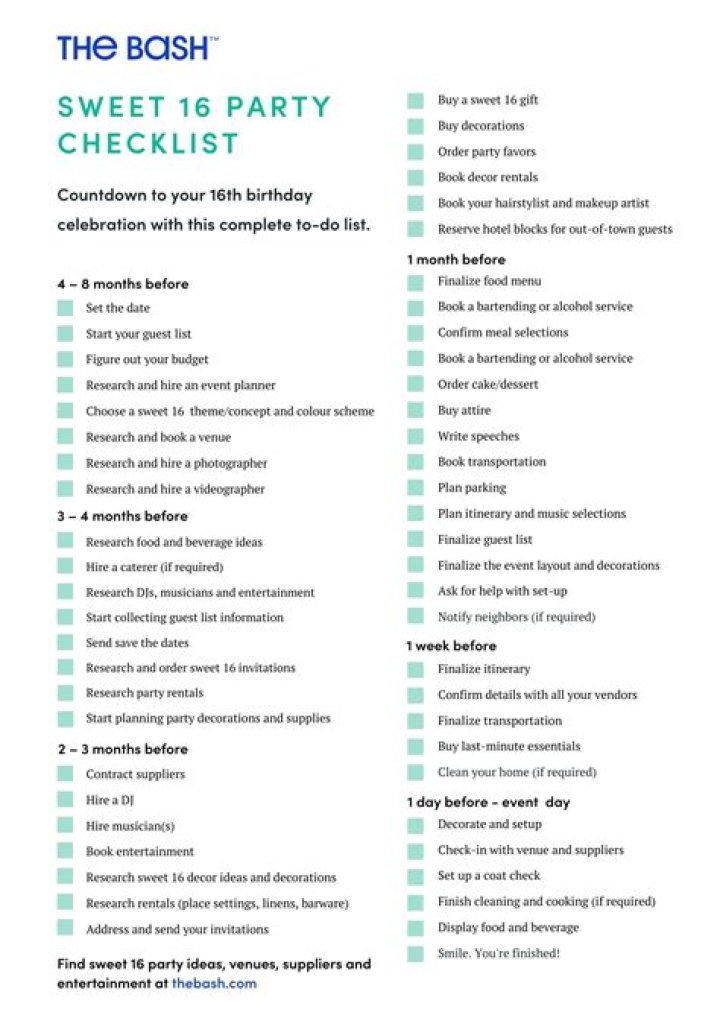 Sweet 16 Planning Guide PDF – Perfect Your Teen's Big Day