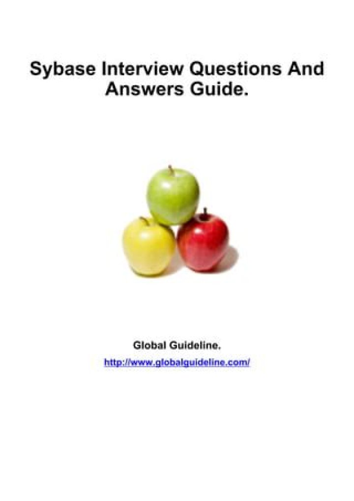 Sybase Interview Questions and Answers PDF: Expert Prep Guide