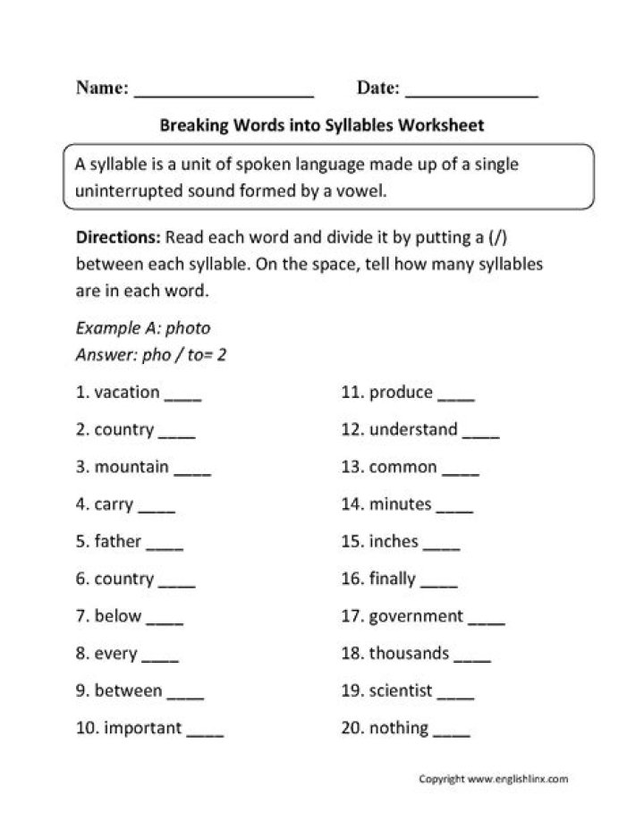Syllabication Worksheets PDF – Instant Download for Better Reading Skills