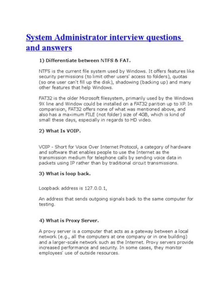 Top System Administrator Interview Questions & Answers PDF