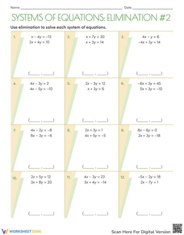 Systems Elimination Worksheet PDF Download – Simplify Complex Processes