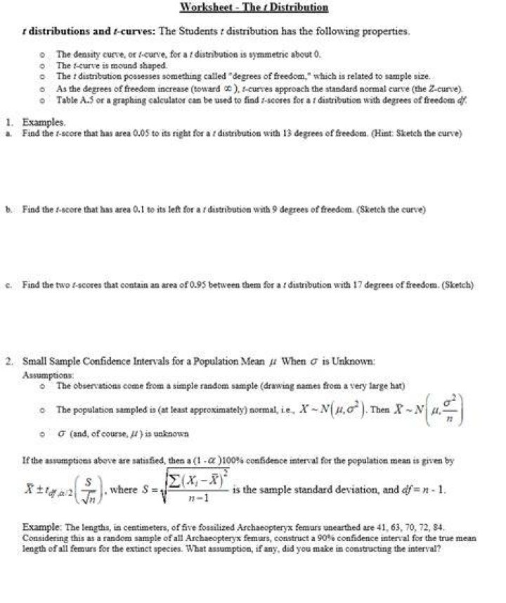 T-Distribution Questions & Answers PDF: Expert Guidance