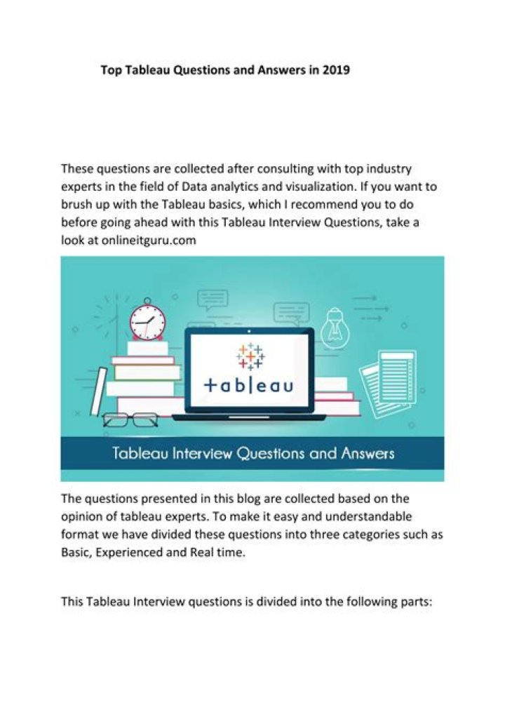 Tableau Questions and Answers PDF: Master Visual Data Analysis
