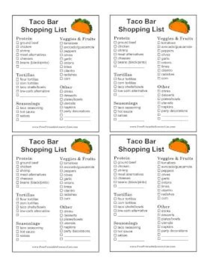 Taco Bar Shopping List PDF – 150+ Easy Recipes & Ingredients