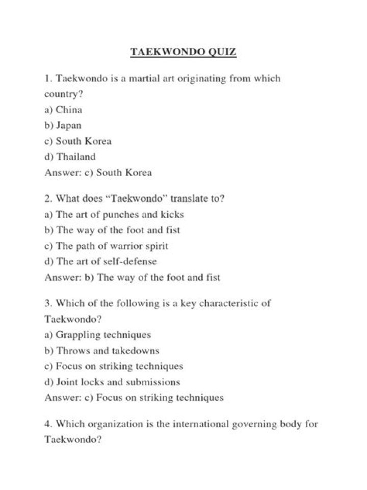 Master Taekwondo: Essential Questions & Answers PDF