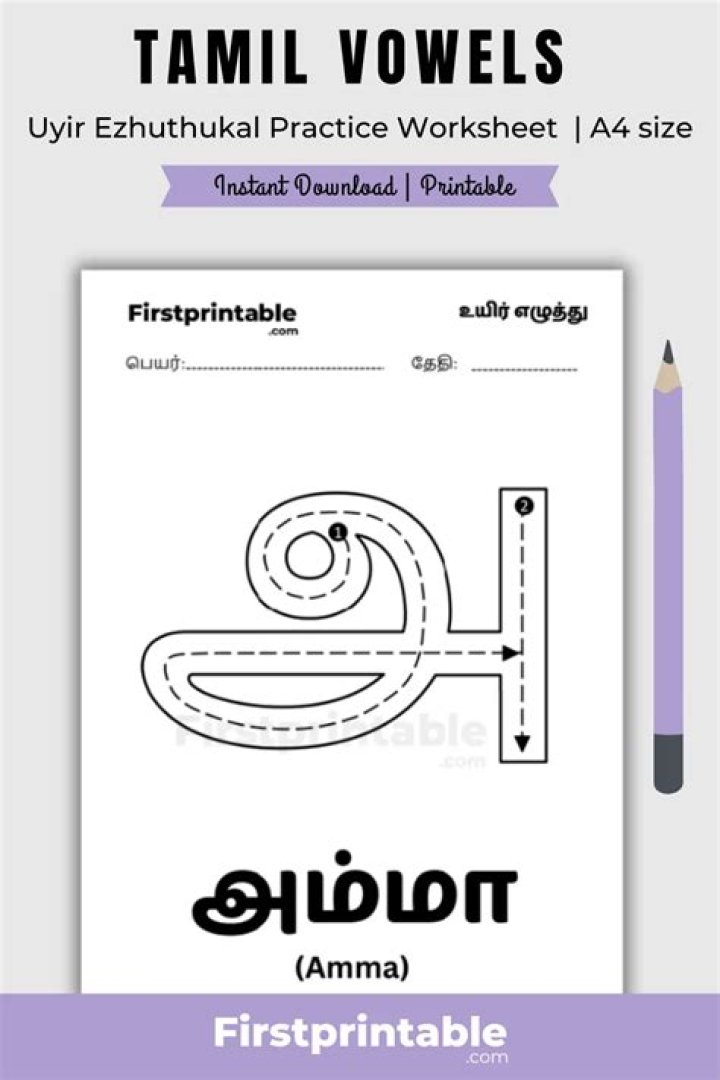 Tamil Letters Tracing Worksheets PDF – Perfect for Early Literacy