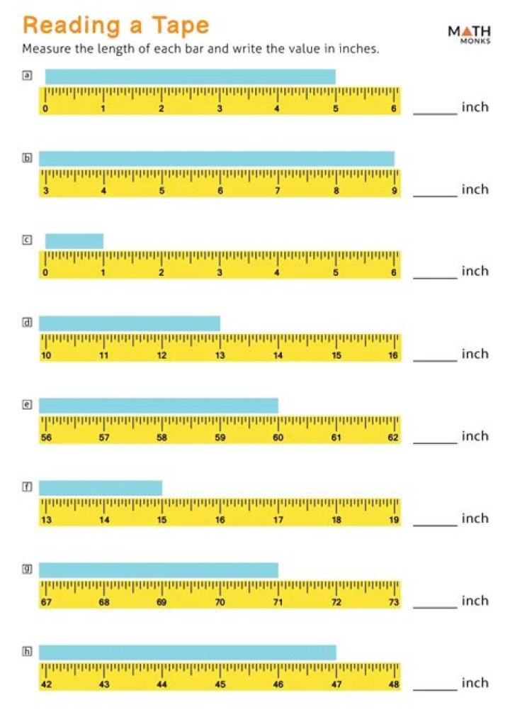Free Tape Measure Worksheets PDF for Accurate DIY Projects