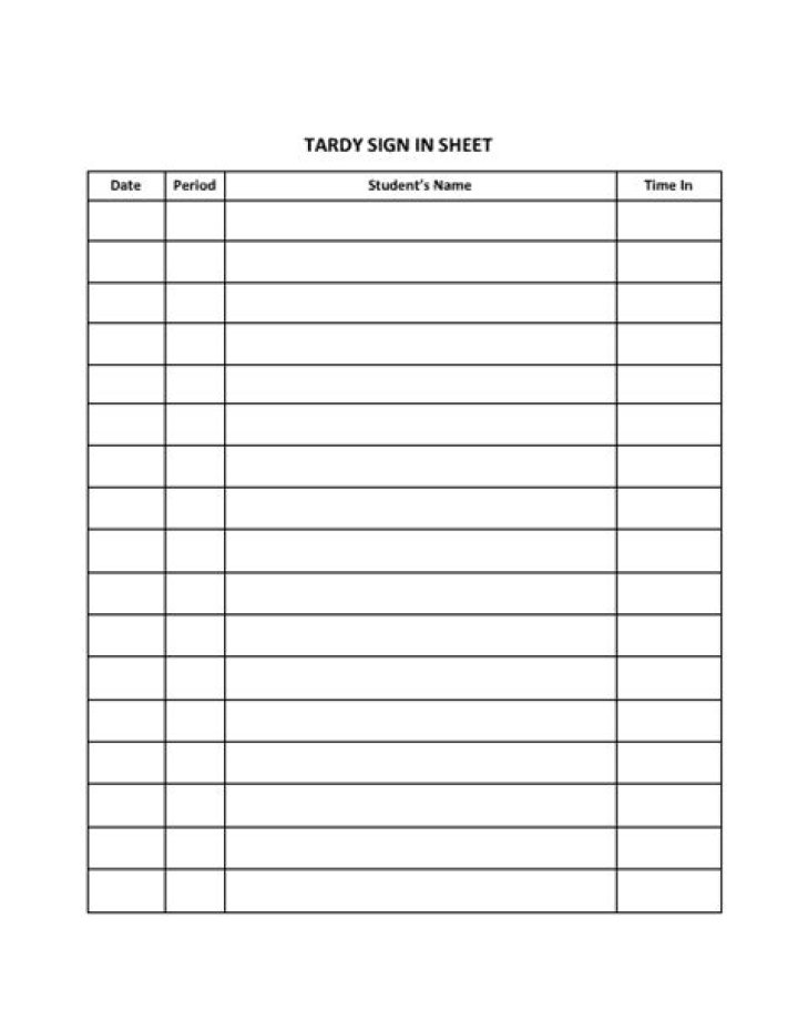Download Tardy Sign-In Sheet PDF for Quick Student Tracking