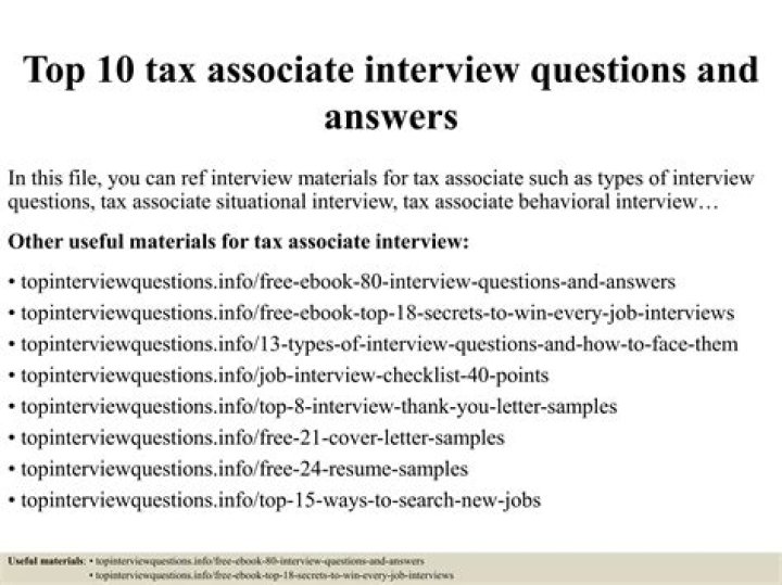 Tax Associate Interview Questions PDF – Essential Prep Guide