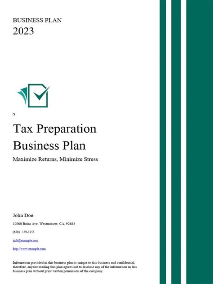 Free Tax Preparation Business Plan PDF: Launch Your Profitable Tax Service